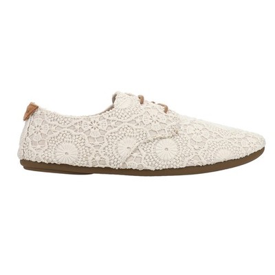 Sanuk Bianca Crochet Lace Up  Womens White Flats Casual 1015892-WOTM