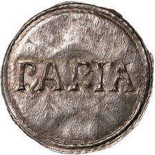 CAROLINGIENS. Louis the Pious (814&ndash;840) AR Denier, Pavia Mint.