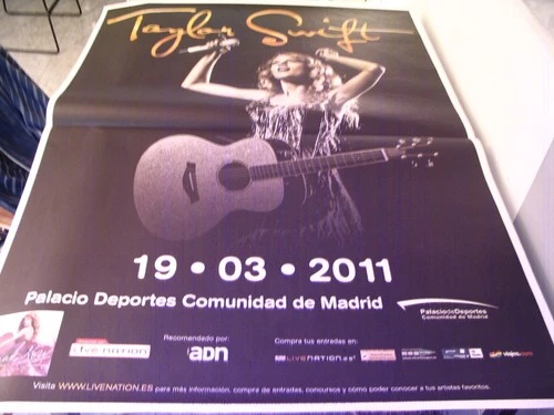 TAYLOR SWIFT ORIGINAL very large POSTER TOUR 2011 Madrid Spain 55x40"