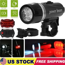 Waterproof 5 LED Lamp Bike Front and Rear Safety Light Set for Bicycle Cycling