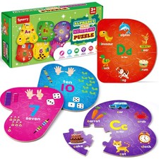 Number and Alphabet Puzzles for Kids Ages 3-5, ABC Learning for Toddlers Ages...
