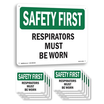 #ad Respirators Must Be Worn OSHA SAFETY FIRST Sign Metal Decal 5 or 10 Pack $225.99