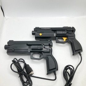 Sega Saturn Gun Controller Virtua Cop HSS-0152 HSS-0122 set Box CRT TV Tested