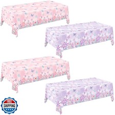 LINHAXM 4 Pack Butterfly Tablecloths, Butterfly Birthday Decorati