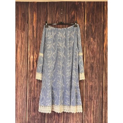 karen kane mixed lace dress Karen Kane Dress Womens L Blue Sand & Sky Mixed Lace Embroidered Off  Shoulder