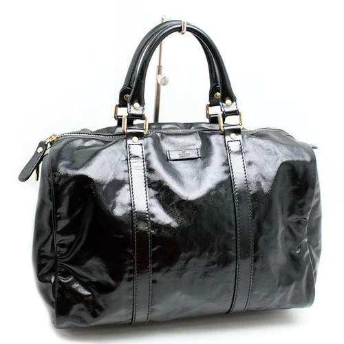 GUCCI Mini Boston Borsa a Mano 193603 203998 Tela Rivestita Nera Autentica dal Giappone