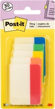 Tabs, 2 In, Solid, Assorted Colors, 6 Tabs/Color, 5 Colors, 30 Tabs/Pack (686-RO