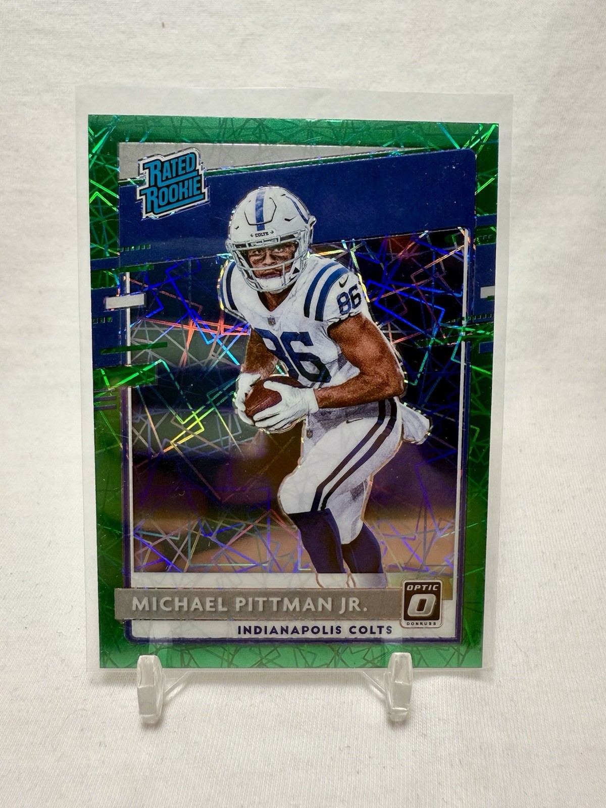 2020 Donruss Optic #172 Michael Pittman Jr. Green Velocity Colts Rated Rookie