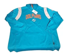 NWT MIAMI DOLPHINS NIKE THERMA FIT HOODIE SWEATSHIRT SZ 2XL  ON-FIELD MSRP $85 