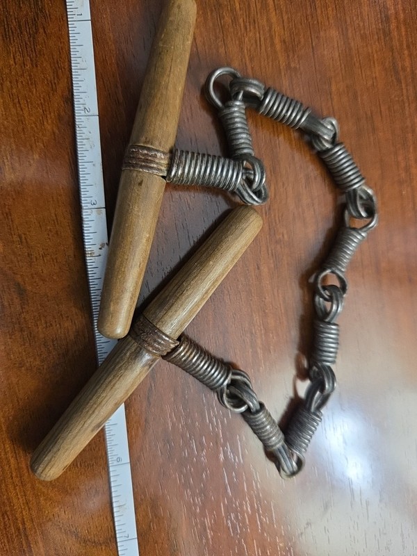 Antique  Prison Come Along Restraint Chain Nippers Handcuff Circa 1880's