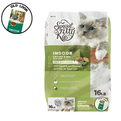 Special Kitty Indoor Formula Chicken & Pea Flavor Dry Cat Food, 16 lb Bag