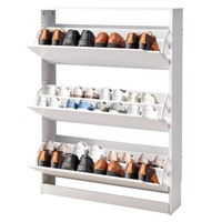 Vevor Schuhschrank Schuhkipper Mit 3 Klappen Schuhregal-Organizer Weiß Modern