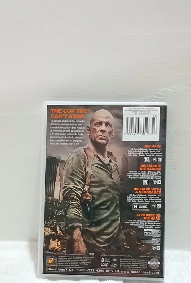 Bruce Willis Die Hard 4-Movie Film Collection DVD Set - Image 2 of 4