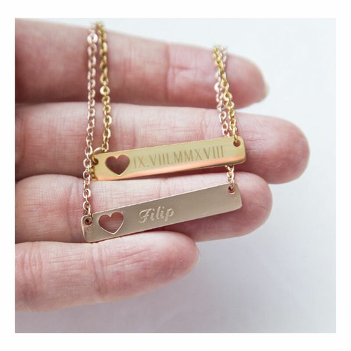 Personalized Bar Necklace, Best Friend 