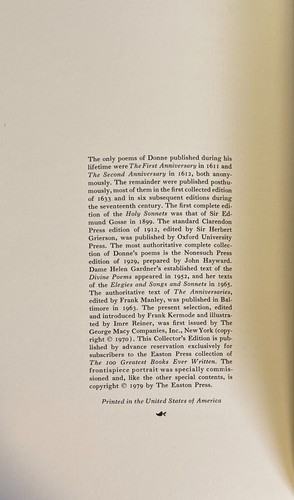 The Poems of John Donne, Easton Press 100 Greatest Books, 1979 - Imagen 6 de 9