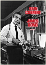 2026 Wall Calendar (12pg) JAMES BOND Vintage Spy Sean Connery Movie Poster 1525