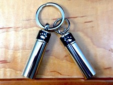 Keyring Urn .5" Key Chain Men's Pet Cremation Pendant For Ash Dog Cat Paw Print