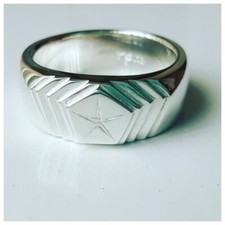 Mopar Pentastar Podium Ring In Solid Sterling Silver