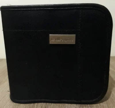 Étui Portable Portefeuille Zip CD PROJECTS CD/DVD Étui Noir Support Cuir - Photo 1/4