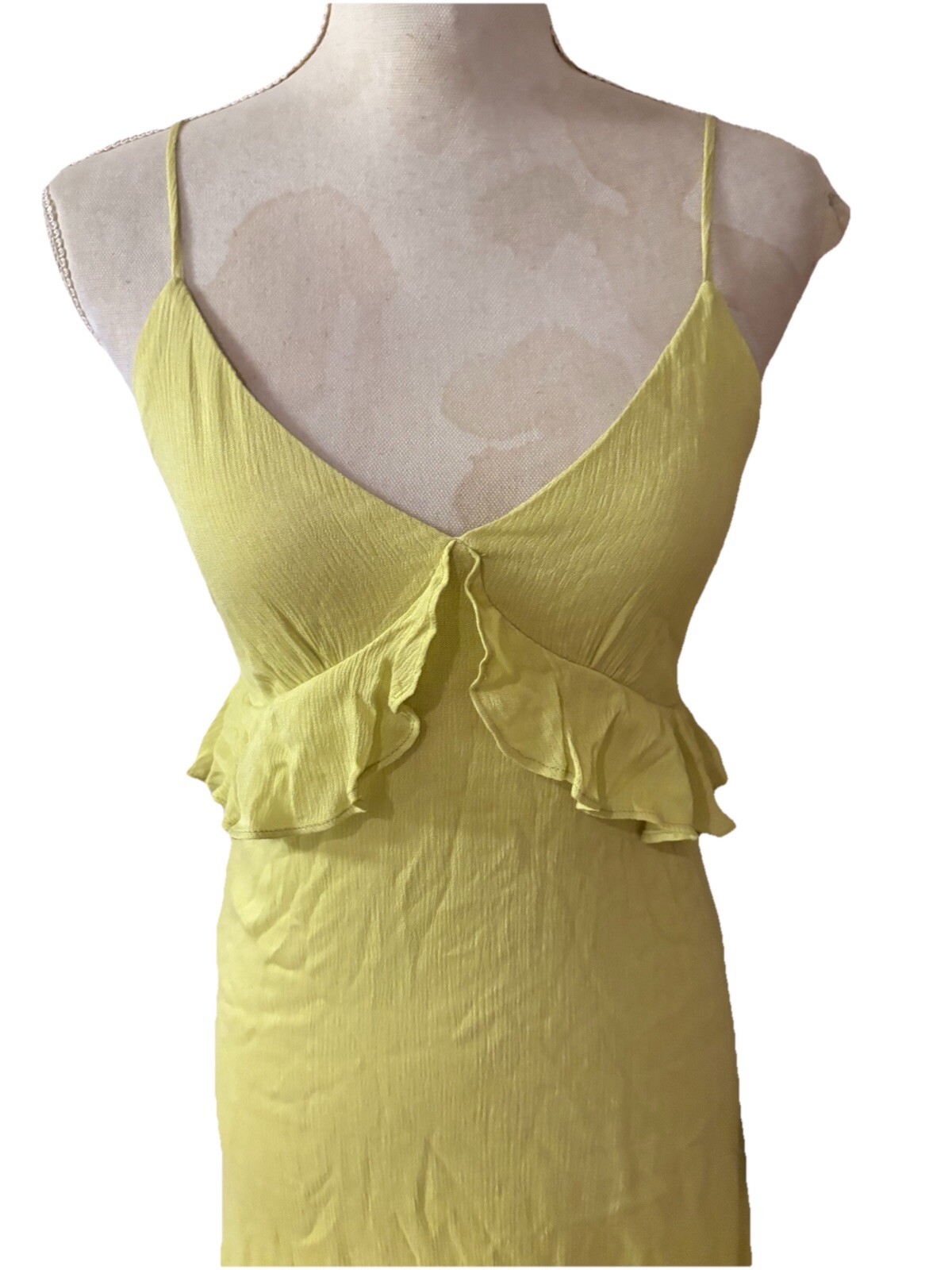NWT Lulu’s Light Green Island Time Ruffle Sleeveless Midi Dress Size Small