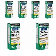 6 Pack! Family Care Nasal Relief Spray - Severe Congestion Relief! 0.5oz Each