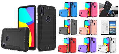 FOR Alcatel Lumos 5004C / Alcatel Axel 5004R Hybrid Case Cover + Tempered Glass