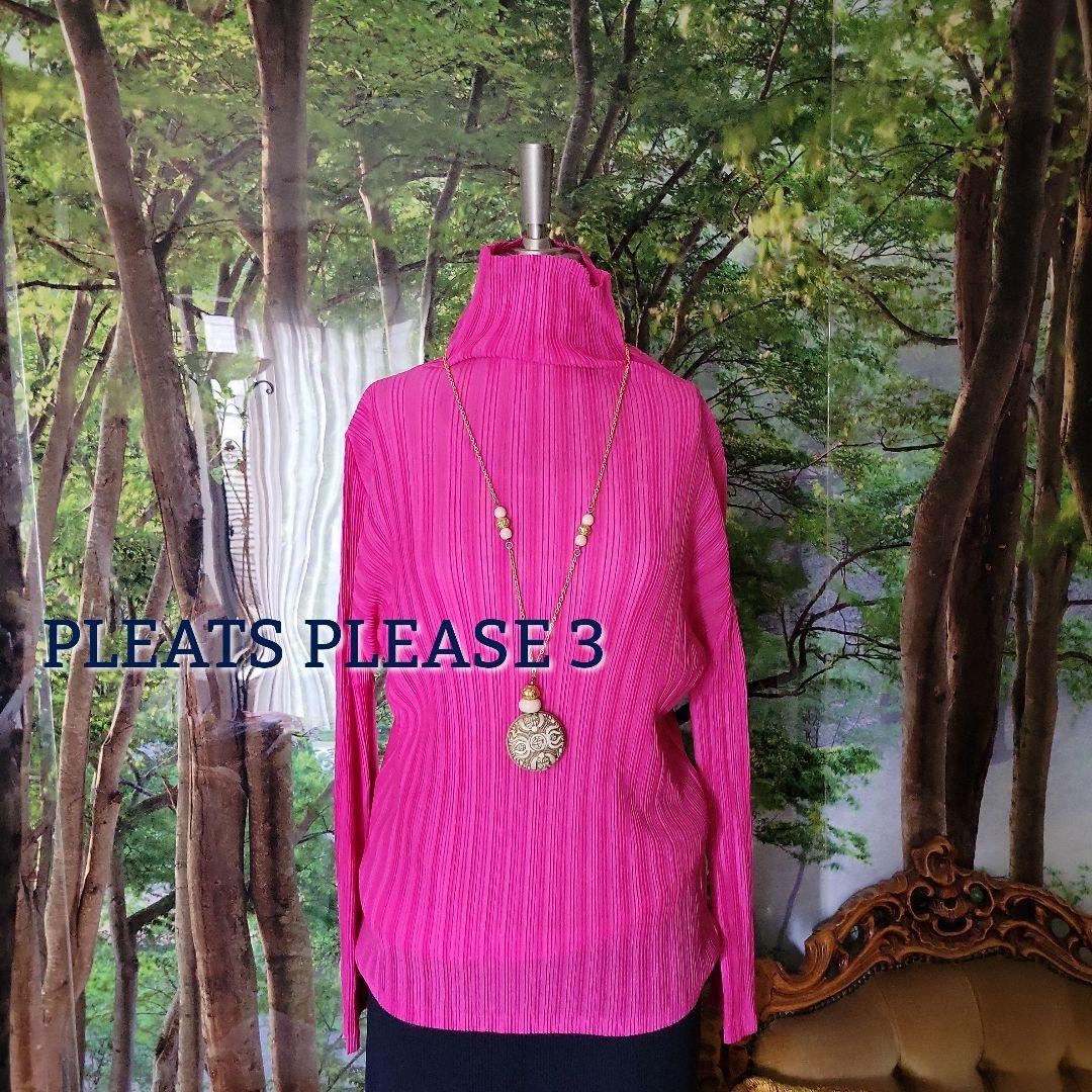 PLEATS PLEASE ISSEY MIYAKE Turtleneck Fuchsia Pink Women's