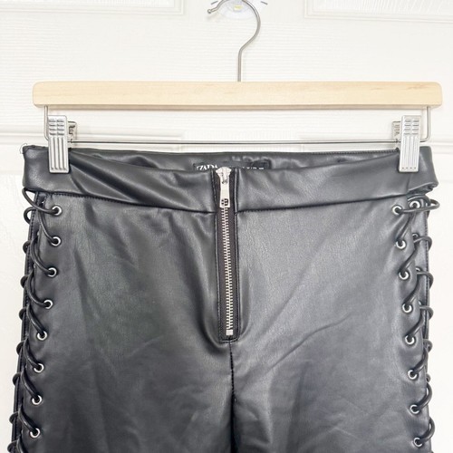 NEU ZARA Kunstleder Schnürleggings MEDIUM Neu ohne Etikett - Bild 5 von 9