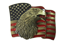 American Flag Belt Buckle with Bald Eagle Belt Buckles USA Mens Belt Buckles