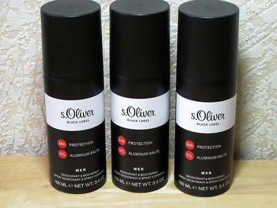 (42,20   / L), s.Oliver BLACK LABEL MEN, 3x 150 ml Deodorant Spray, insg. 450 ml