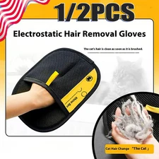 Pets Double Sided Grooming Glove Pet Hair Remover Gloves for Dog Cat Reusable US