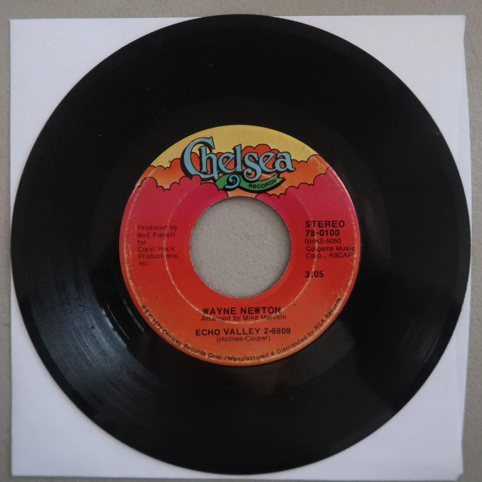 WAYNE NEWTON ECHO VALLEY 2-6809/DADDY DON'T YOU WALK SO FAST VINYL 45 VG 26-29 Foto 2 de 2