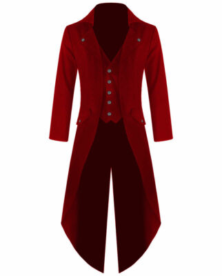  Men's Cotton Twill STEAMPUNK TAILCOAT Jacket Goth Victorian Coat/Trench
