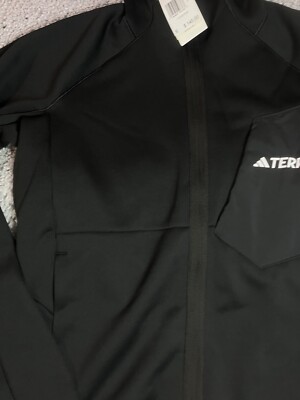 Adidas Terrex Xperior Medium Fleece Hooded Jacket Black Men's Size