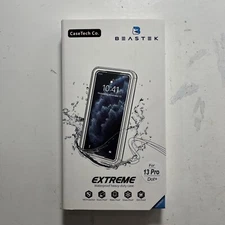 Beastek Waterproof Case Black/Light Blue For iPhone 13 Pro DOT+
