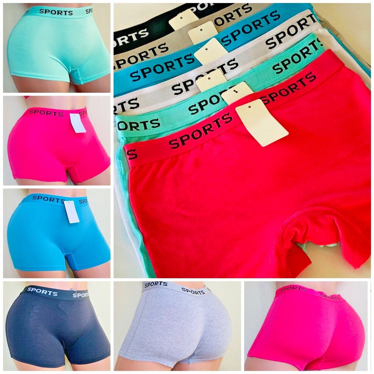 6-12 Boyshorts Sports SEXY Underwear Panties Undies Shortie 8921 Gift Pack  S-5XL