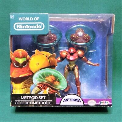 World Of Nintendo Metroid 3 Pack Set Samus Aran Metroids Action Figure Jakks Ebay