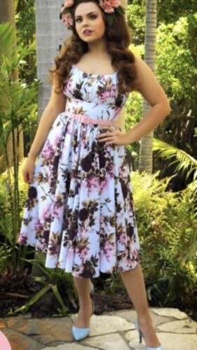 New Pinup Girl Clothing Couture PUG Floral DRESS Ella Bella roses M Medium