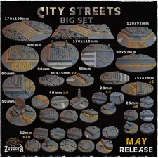 City Streets: Scenic bases. Wargames, roleplaying, miniatures, diorama