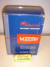 25) .68 mf 600 wvdc Mallory Capacitors Vintag...