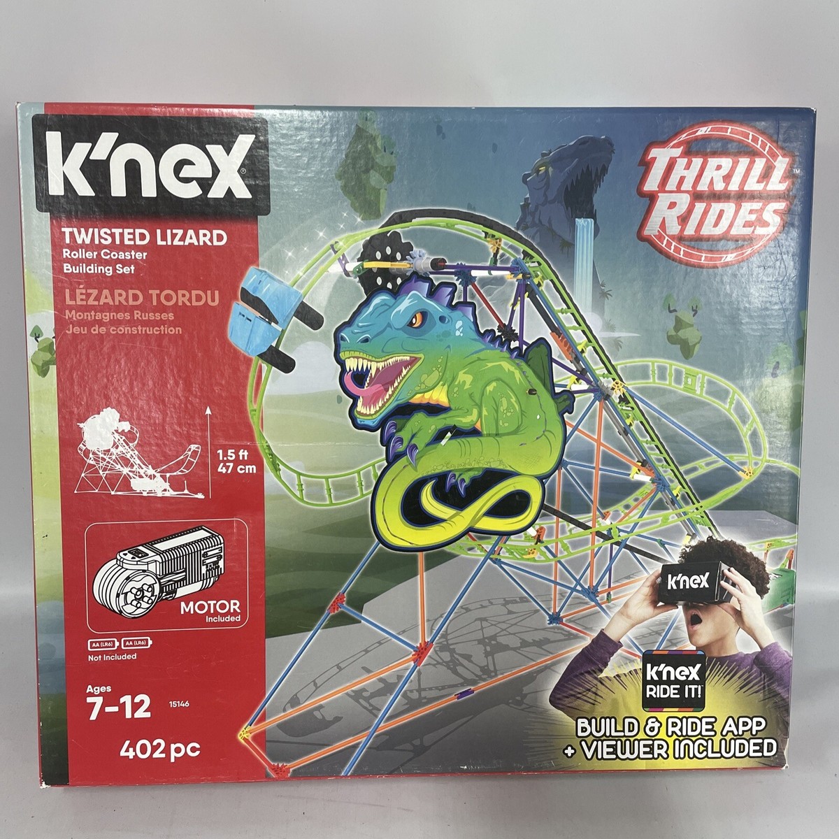 K'NEX Thrill Rides Twisted Lizard Roller Coaster Building Set Ride