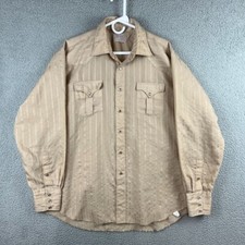 VTG 70s H Bar C Long Tails Striped Pearl Snap Western Shirt Rockabilly Mens XXL