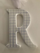 AMSCAN Ceramic Baby Wall Letter R Light Blue/Lavander Different Designs 449094