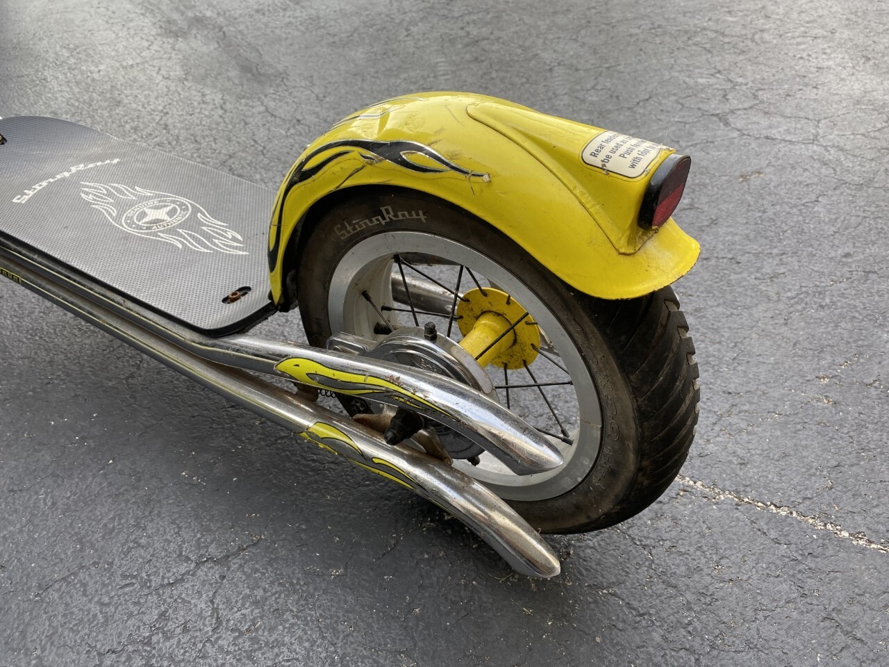 Vintage Yellow Schwinn Stingray Scooter COMPLETE Chopper Tires Decals