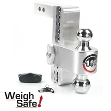 Weigh Safe CTB8-2 180° Adjustable 8" Drop Hitch Ball Mount 2" Shaft & Key Lock