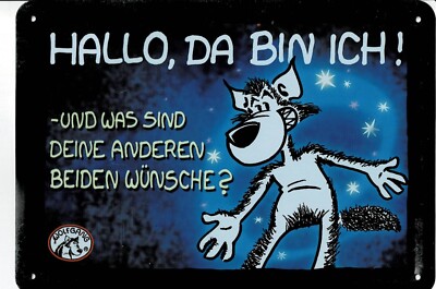 HELLO, THERE I AM - Wolfgang Metal Postcard -14.5x10 - Tin Sign Collection Clearance