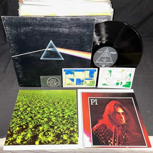 EX  MISPRINT  PINK FLOYD Dark Side of The Moon 1st Press F13/9 Poster/Sticker LP