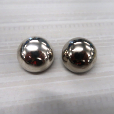 t611 925 Sterling Silber Vintage Hohlhalbkugel Design Ohrclips