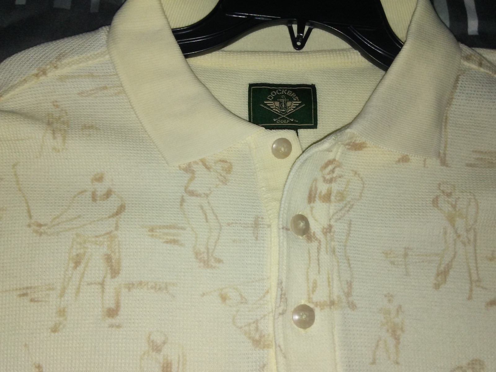 Dockers Mens Golf Polo Short Sleeve Shirt Light Yellow Medium Free Shipping image 3