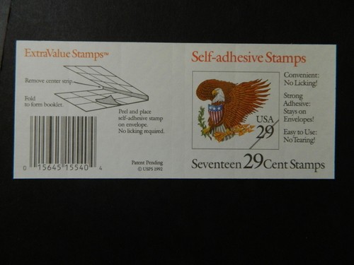 U.S. sc# 2595a BOOKLET PANE OF 17 1992 29ct EAGLE &SHIELD MNH P#B1111 - Picture 2 of 2